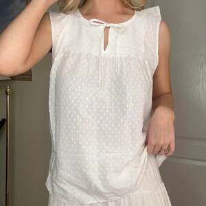 GAP Swiss Dot Ruffle Sleeve Tie Front Blouse